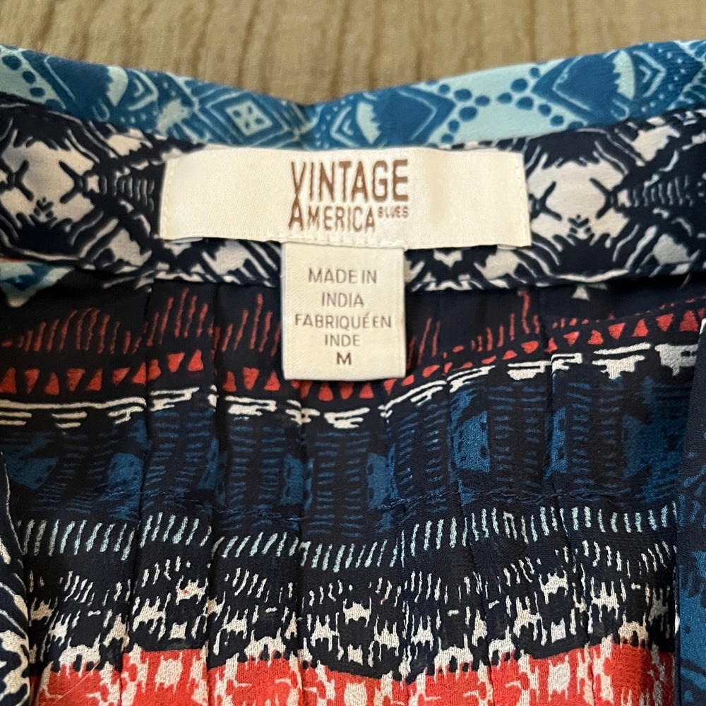 Vintage America Multicolor Patterned Blouse - Picture 2 of 3